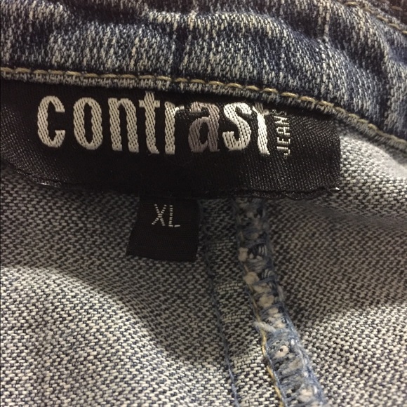 Contrast Jeans Size XL Blue Jacket - Picture 3 of 14